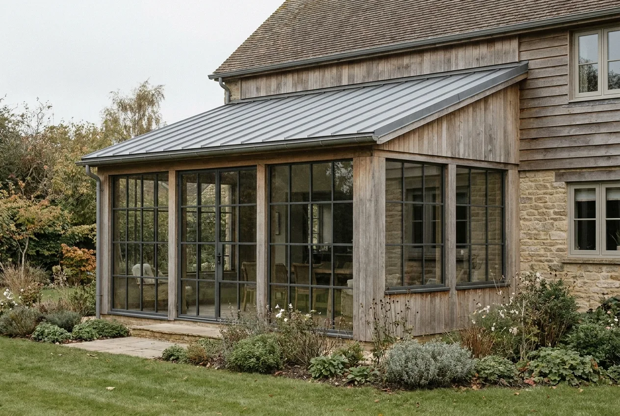 A finished four-season sunroom addition built by NJ Sunroom Additions