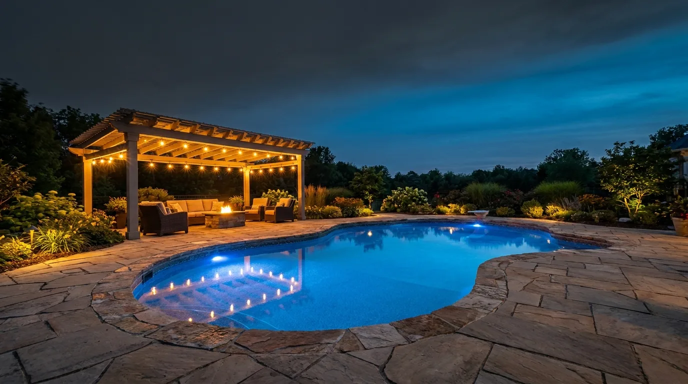 A finished Probuilt pool and patio project